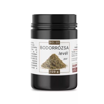 Quebeck Bodorrózsa levél immunerősítő, gyulladáscsökkentő por kutyának 120g