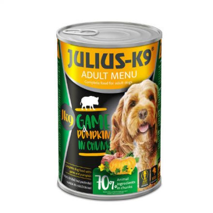 Julius K-9 konzerv Adult vaddal,sütőtökkel felnőtt kutyák részére (1240g)