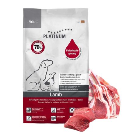 PLATINUM Adult Lamb+Rice kutyatáp felnőtt kutyának bárányhúsból-rizzsel 10kg