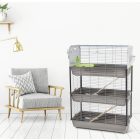 SAVIC Caesar 3 Triple Knock Down 3 - 3 emeletes ketrec nyulak részére, ezüst (100x50x143cm)