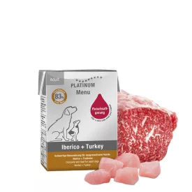   PLATINUM MENU Iberico + Turkey-nedves kutyatáp felnőtt kutyának ibériai sertés és pulyka 12x185g