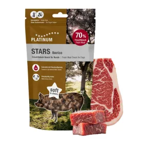   PLATINUM Stars Snack Iberico / Hipoallergén jutalomfalat allergiás kutyának ibériai sertéshúsból 185 g