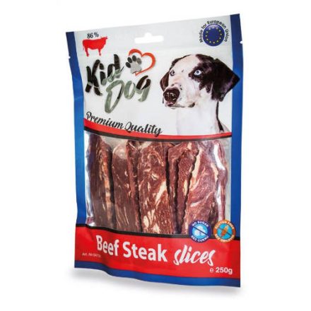 KidDog Beef Steak slices - jutalomfalat marhahússal kutyák részére 250g