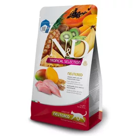   N&D Cat Tropical Selection Neutered Adult csirke, tönkölybúza, zab, trópusi gyümölcsök száraz macskaeledel 4+1kg