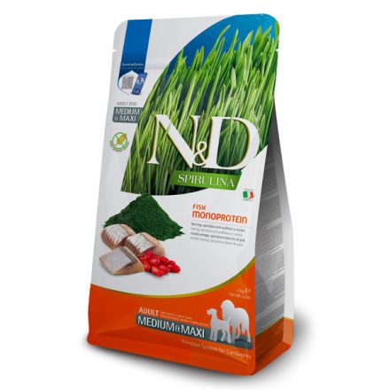 N&D Dog Spirulina Adult Medium/Maxi hering, spirulina és goji-bogyó száraztáp kutyának 2kg