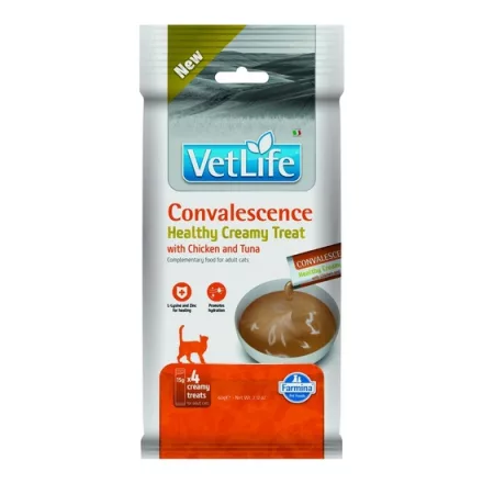 Vet Life Adult Cat Convalescence Creamy Treat krémes jutalomfalat lábadozó, válogatós vagy gyógyszerezett cicáknak 60g