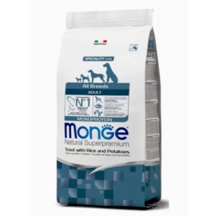 Monge Dog Adult Monoprotein pisztráng és rizs száraz eledel 2,5kg 